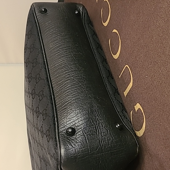 GUCCI VINTAGE EARLY 2000’S BAMBOO CANVAS/LEATHER TOTE BAG VERY GOOD COND RARE ! - Picture 14 of 17